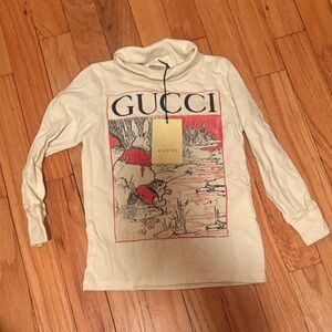 Gucci Cream Graphic Long Sleeve Shirt